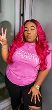 Load image into Gallery viewer, Pretty &amp; Prayed Up Logo PINK Tee
