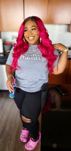 Pretty & Prayed Up Logo GRAY Tee