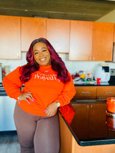 Load image into Gallery viewer, Pretty &amp; Prayed Up Logo ORANGE Sweatshirt