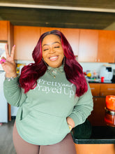 Load image into Gallery viewer, Pretty &amp; Prayed Up Logo OLIVE GREEN Hoodie