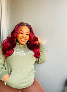 Pretty & Prayed Up Logo OLIVE GREEN Hoodie